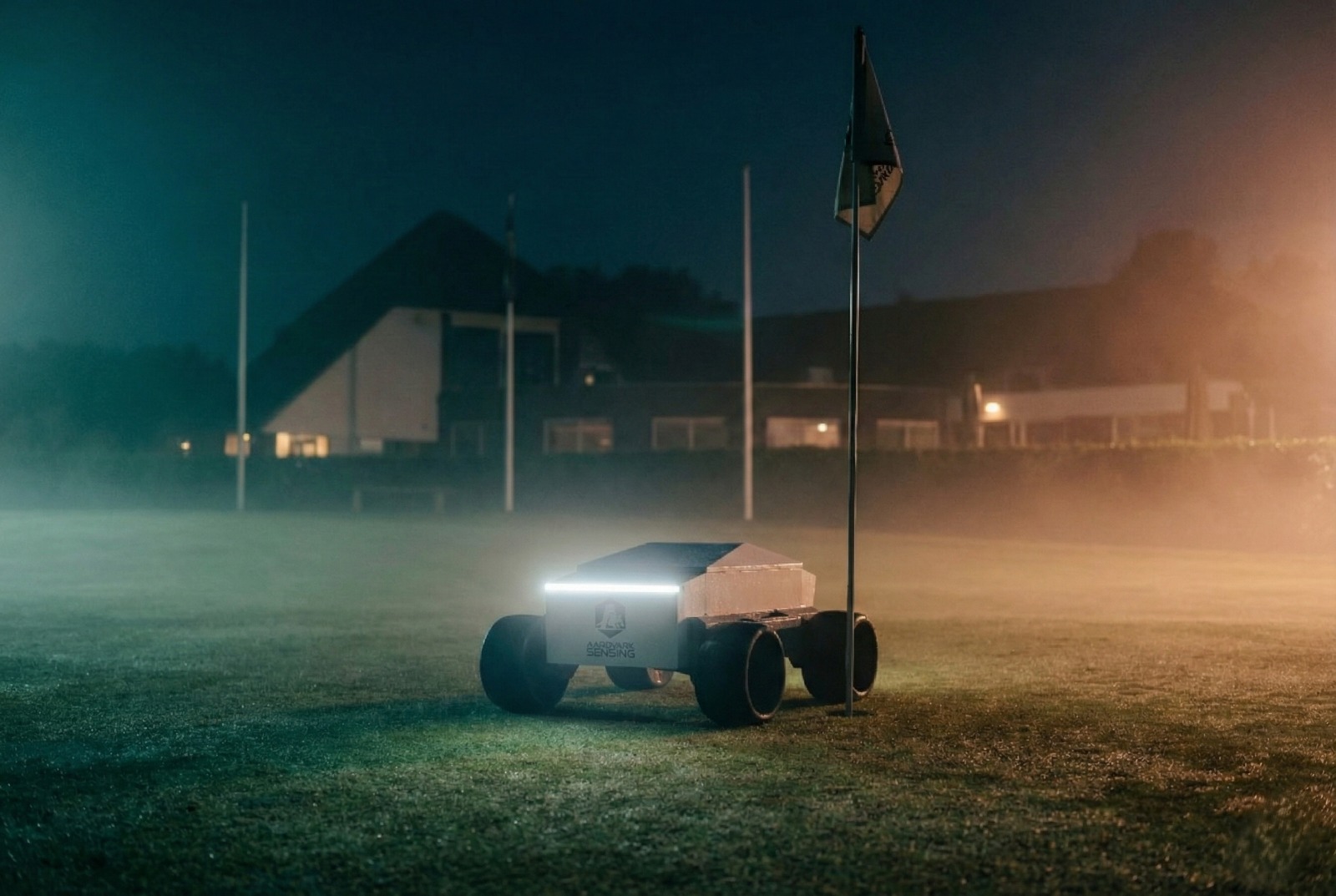 GreenPulse robot scanning green at night