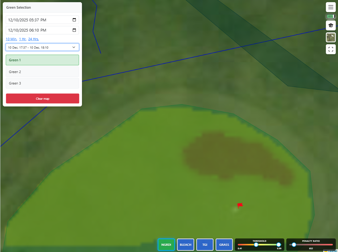 NGRDI vegetation index heatmap